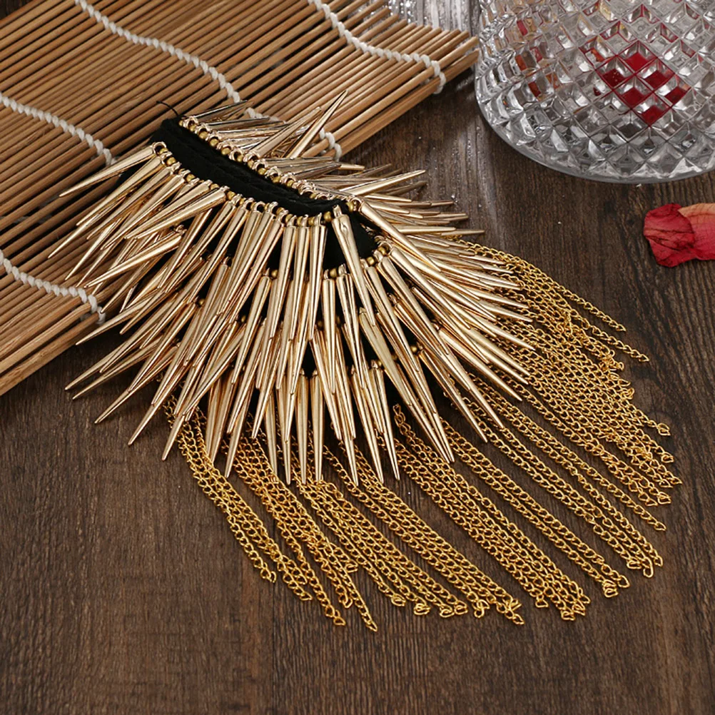 Tassel Epaulets Shoulder Board Decorations Black Gold Chains Uniform Accessories Pocket Ornament Rivet Design Fashion Jewelry
Tassel Epaulets Shoulder Board Decorations Black Gold Chains Uniform Accessories Pocket Ornament Rivet Design Fashion Jewelry