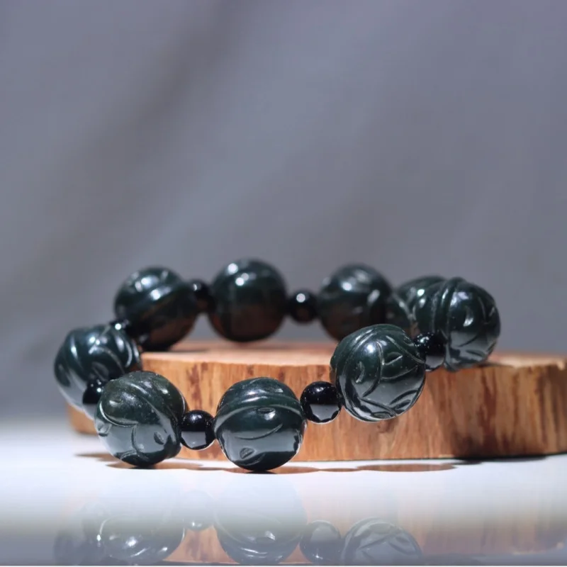 Браслет из нефрита Hetian Green Buddha Beads для мужчин и женщин, в форме шариков
Браслет из нефрита Hetian Green Buddha Beads для мужчин и женщин, в форме шариков
