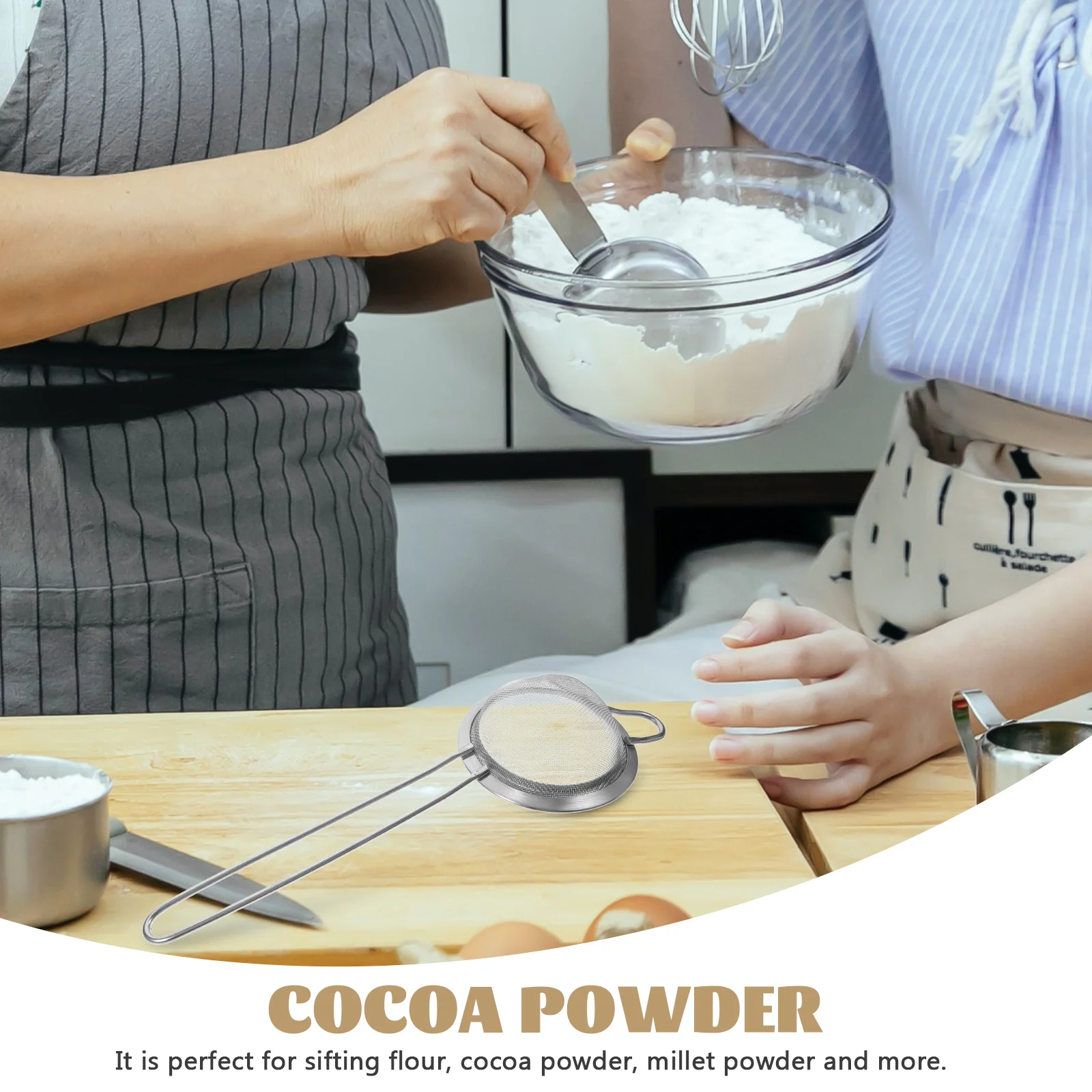 Stainless Steel Mesh Sieve Handle Flour Sifter for Baking Strainers Household Purposes Multifunctional Food Small Kitchen 304
Stainless Steel Mesh Sieve Handle Flour Sifter for Baking Strainers Household Purposes Multifunctional Food Small Kitchen 304