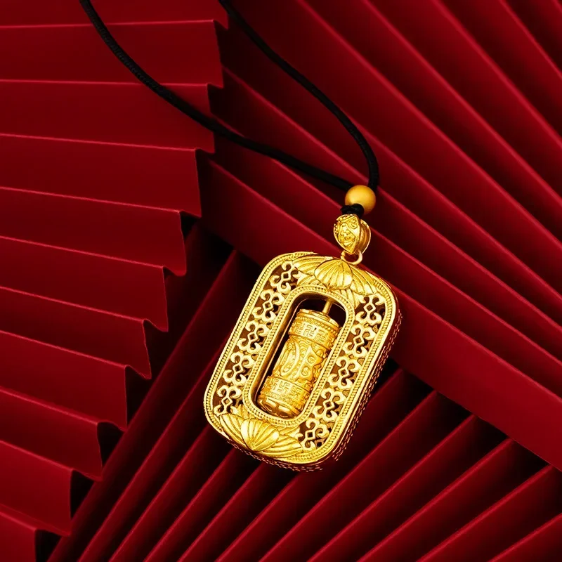 Men's and Women's Retro Prayer Tube Pendant Necklace Pendant 9999 24K Real Gold Six Character Mantra Prayer Tube Pendant Gold
Men's and Women's Retro Prayer Tube Pendant Necklace Pendant 9999 24K Real Gold Six Character Mantra Prayer Tube Pendant Gold