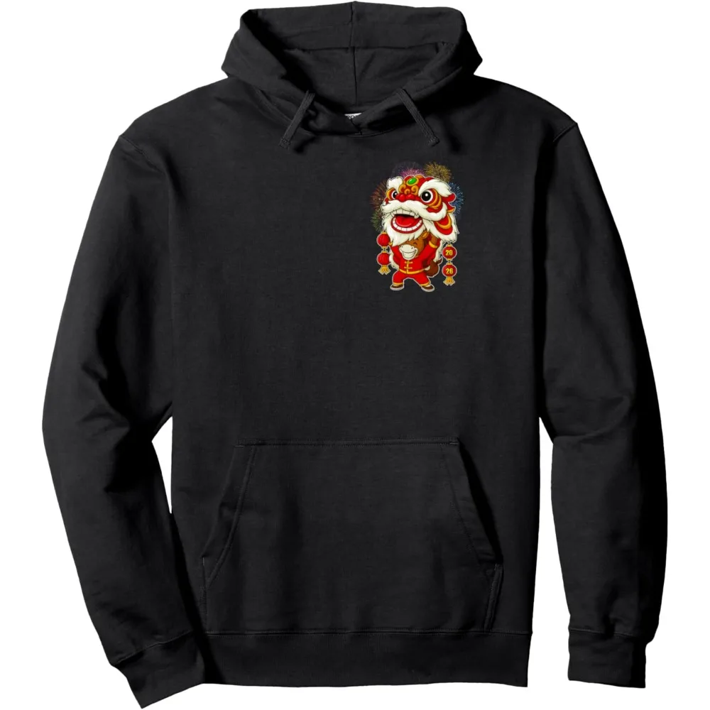 Год лошади, танцевальная одежда с принтом льва, китайский лунный Новый год 2026, пуловер с капюшоном, простые повседневные мужские и женские новогодние топы
Год лошади, танцевальная одежда с принтом льва, китайский лунный Новый год 2026, пуловер с капюшоном, простые повседневные мужские и женские новогодние топы