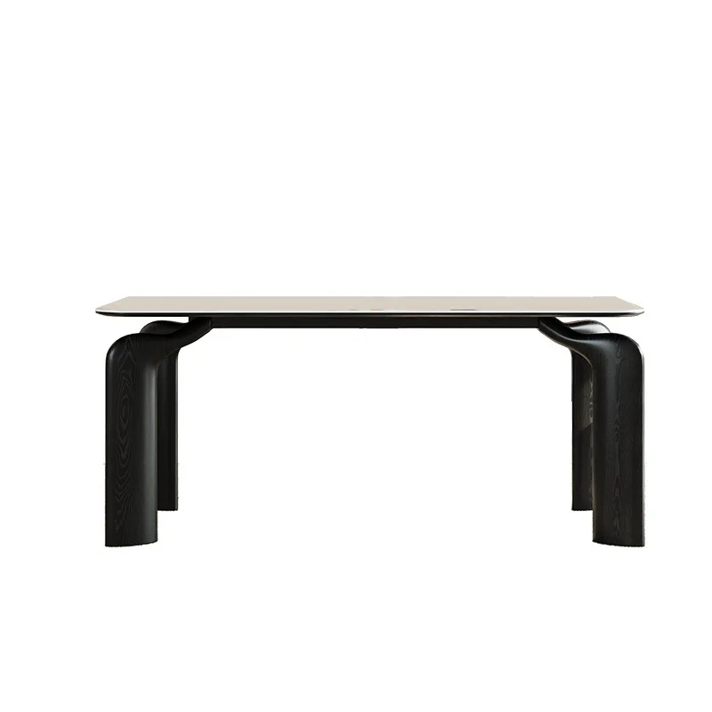 Log black retro style, rectangular rock slab dining table
Log black retro style, rectangular rock slab dining table