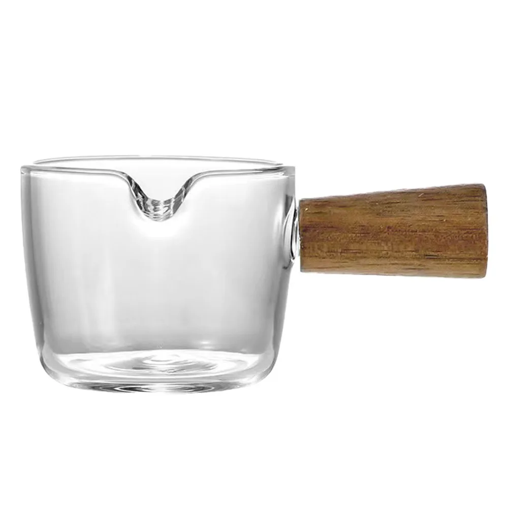 50ml Capacity Glass Measuring Cup Wooden Handle Single Spout Coffee Measuring Cup Thickened Glass Mini Size Mini Milk Cup
50ml Capacity Glass Measuring Cup Wooden Handle Single Spout Coffee Measuring Cup Thickened Glass Mini Size Mini Milk Cup