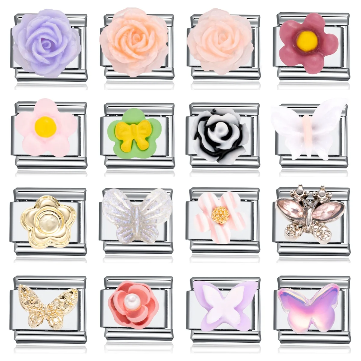 New Fashion Rose Flower Daisy Bow Knot Butterfly Links Bracelet Stainless Steel Jewelry Diy Making
New Fashion Rose Flower Daisy Bow Knot Butterfly Links Bracelet Stainless Steel Jewelry Diy Making