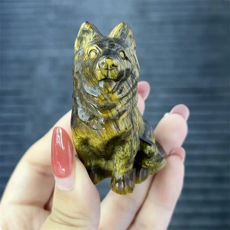 Natural Yellow Tiger Eye Stone Dog Carving Crystal Animal Statue Healing Stone Energy Gemstone Home Decoration Gift 1PCS
Natural Yellow Tiger Eye Stone Dog Carving Crystal Animal Statue Healing Stone Energy Gemstone Home Decoration Gift 1PCS