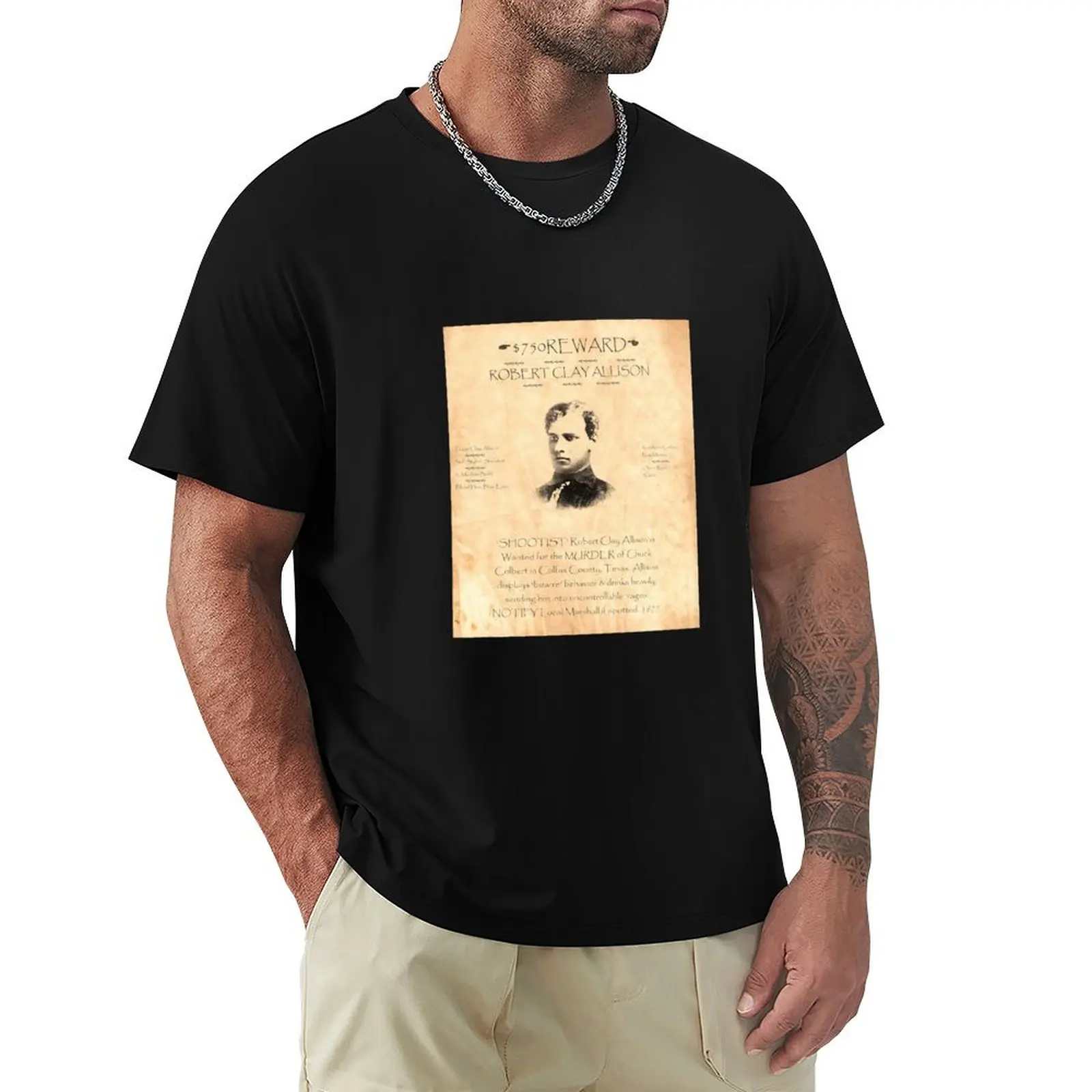 Robert Clay Allison Wanted T-Shirt rapper graphic tees sports fans vintage t shirts anime stuff men graphic t shirts
Robert Clay Allison Wanted T-Shirt rapper graphic tees sports fans vintage t shirts anime stuff men graphic t shirts