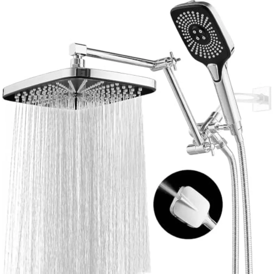 Shower Head with Handheld, Dual Shower Head with Extention Arm, High Pressure Ra Shower Heads, Rainfall Waterfall Showerhead wi
Shower Head with Handheld, Dual Shower Head with Extention Arm, High Pressure Ra Shower Heads, Rainfall Waterfall Showerhead wi