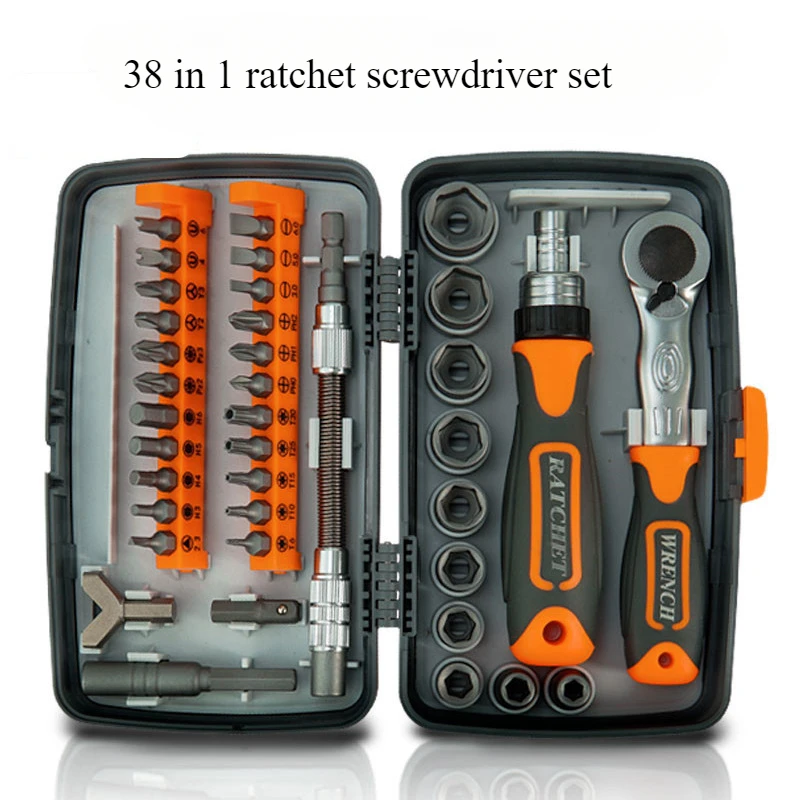 Professional 38 in 1 Ratcheting Screwdriver Set with Rotatable Ratchet Handle Magnetic Torx Phillips Bits Socket Convenient Tool
Professional 38 in 1 Ratcheting Screwdriver Set with Rotatable Ratchet Handle Magnetic Torx Phillips Bits Socket Convenient Tool