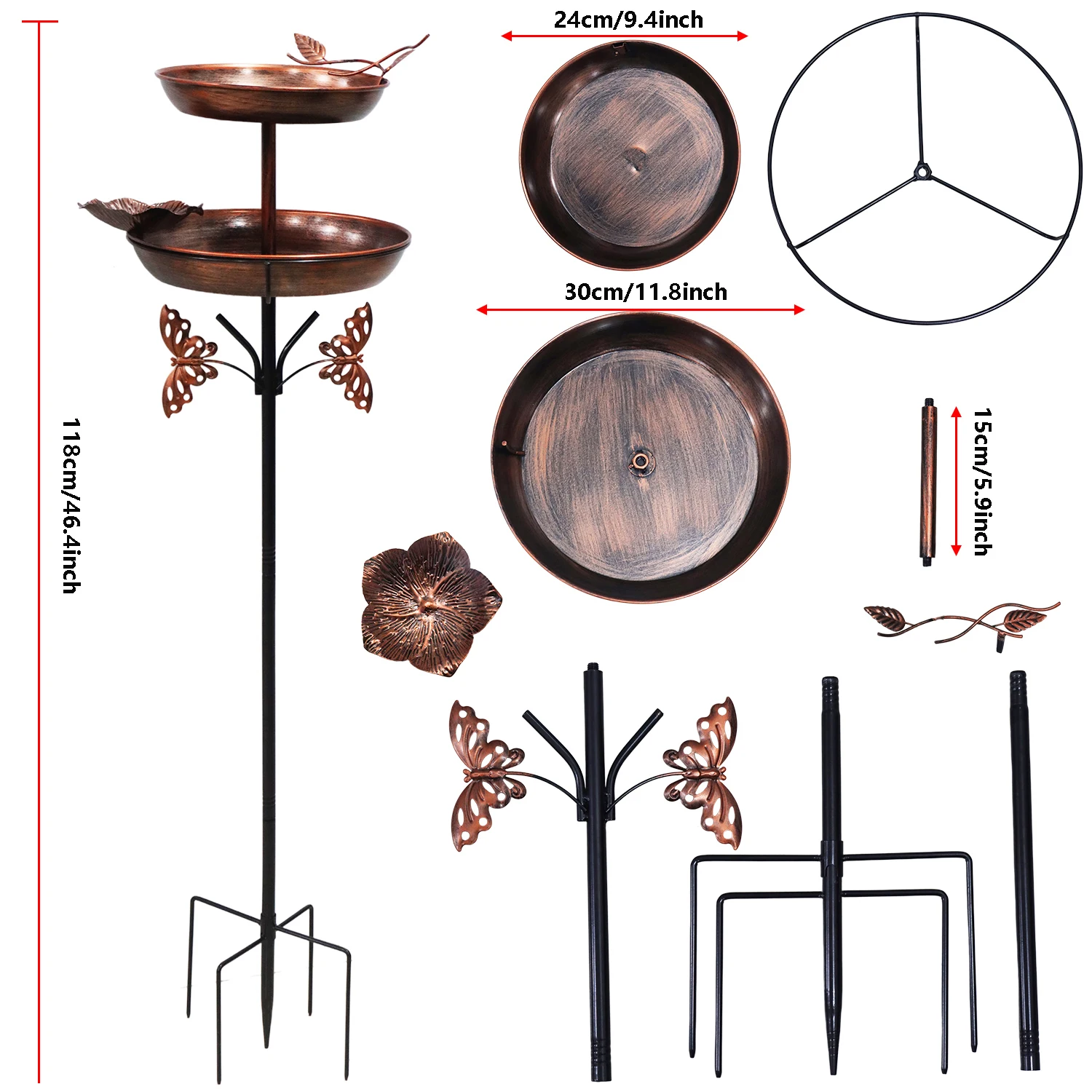 A Dual-Purpose Device That Combines a Bird Bath and Feeder, with a Double-Layer Design and a Vintage Copper Color Finish, Featuring Weather-Resistant Properties, Suitable for Long-Term Outdoor Use Independent and Stable Structure, Quick Assembly and No To
A Dual-Purpose Device That Combines a Bird Bath and Feeder, with a Double-Layer Design and a Vintage Copper Color Finish, Featuring Weather-Resistant Properties, Suitable for Long-Term Outdoor Use Independent and Stable Structure, Quick Assembly and No To