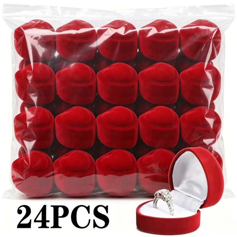 24pcs Red Velvet Heart Ring Box Jewelry Display Case Holder Gift Boxes Wedding Romantic Organizer Engagement Ring Case Wholesale
24pcs Red Velvet Heart Ring Box Jewelry Display Case Holder Gift Boxes Wedding Romantic Organizer Engagement Ring Case Wholesale
