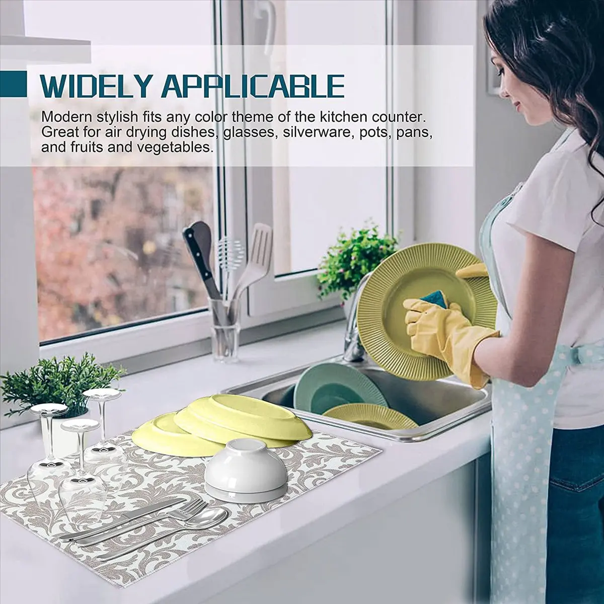 Ранг! 20-пак. коврик для сушки посуды, впитывающий коврик для сушки посуды, можно стирать в машине, коврики для сушки посуды для кухонной стойки, большие (серая лоза)
Ранг! 20-пак. коврик для сушки посуды, впитывающий коврик для сушки посуды, можно стирать в машине, коврики для сушки посуды для кухонной стойки, большие (серая лоза)