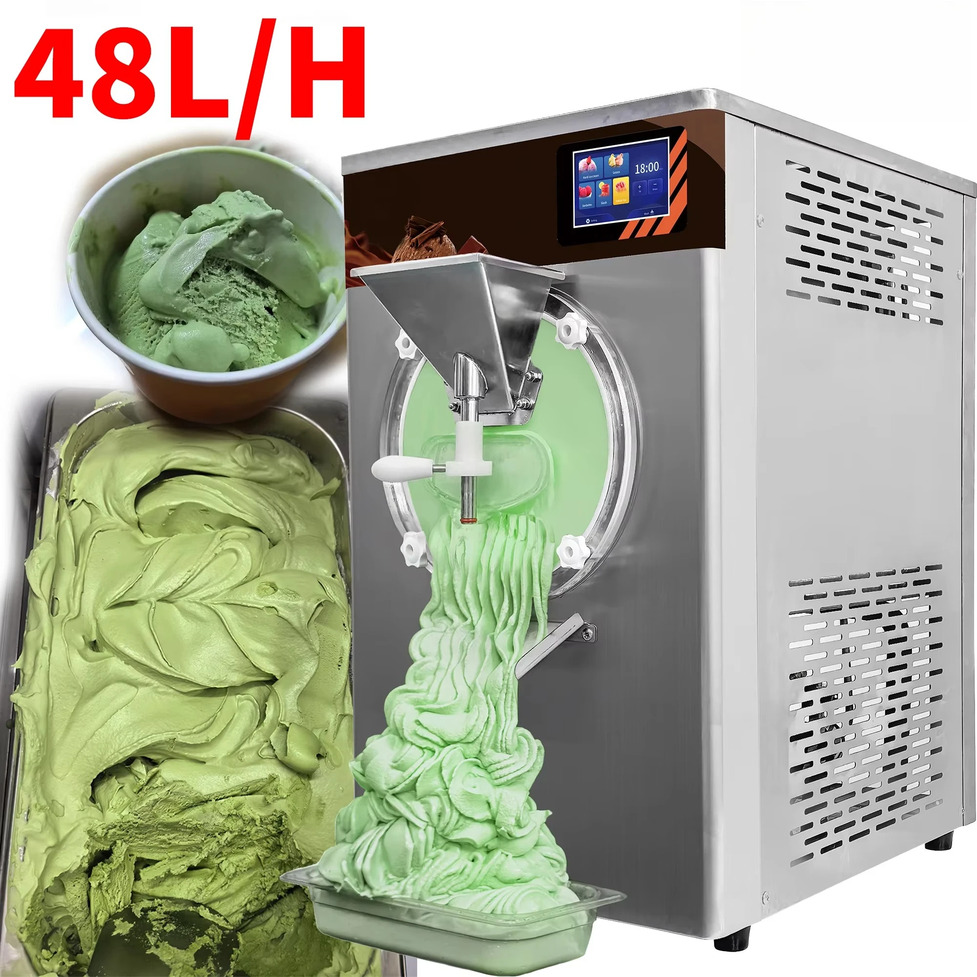 48л/ч 5-программная машина для приготовления мороженого без молочных продуктов, настольная машина для мороженого Acai для кофейной тележки 
48л/ч 5-программная машина для приготовления мороженого без молочных продуктов, настольная машина для мороженого Acai для кофейной тележки