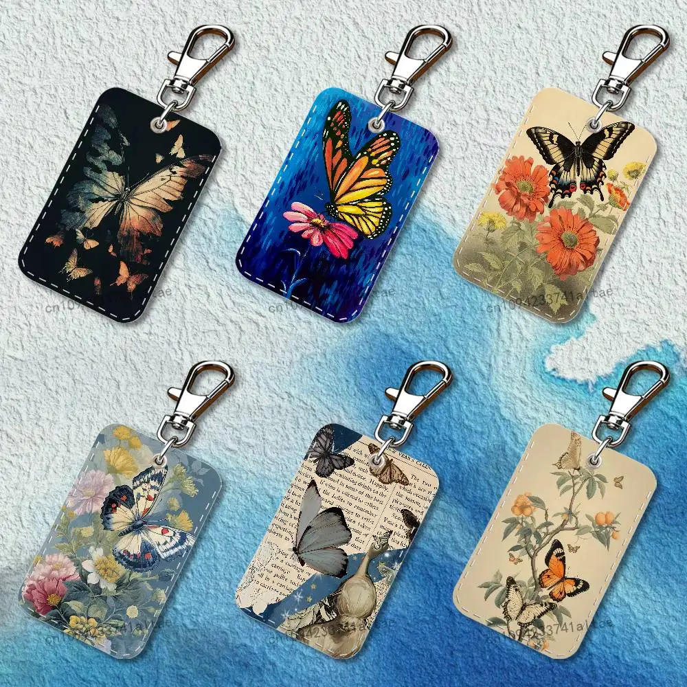 Painting Art Butterfly Rectangle Card Case Keychain Access Card Bag Key Tag Ring Leather Card Holder Key Ring Access
Painting Art Butterfly Rectangle Card Case Keychain Access Card Bag Key Tag Ring Leather Card Holder Key Ring Access