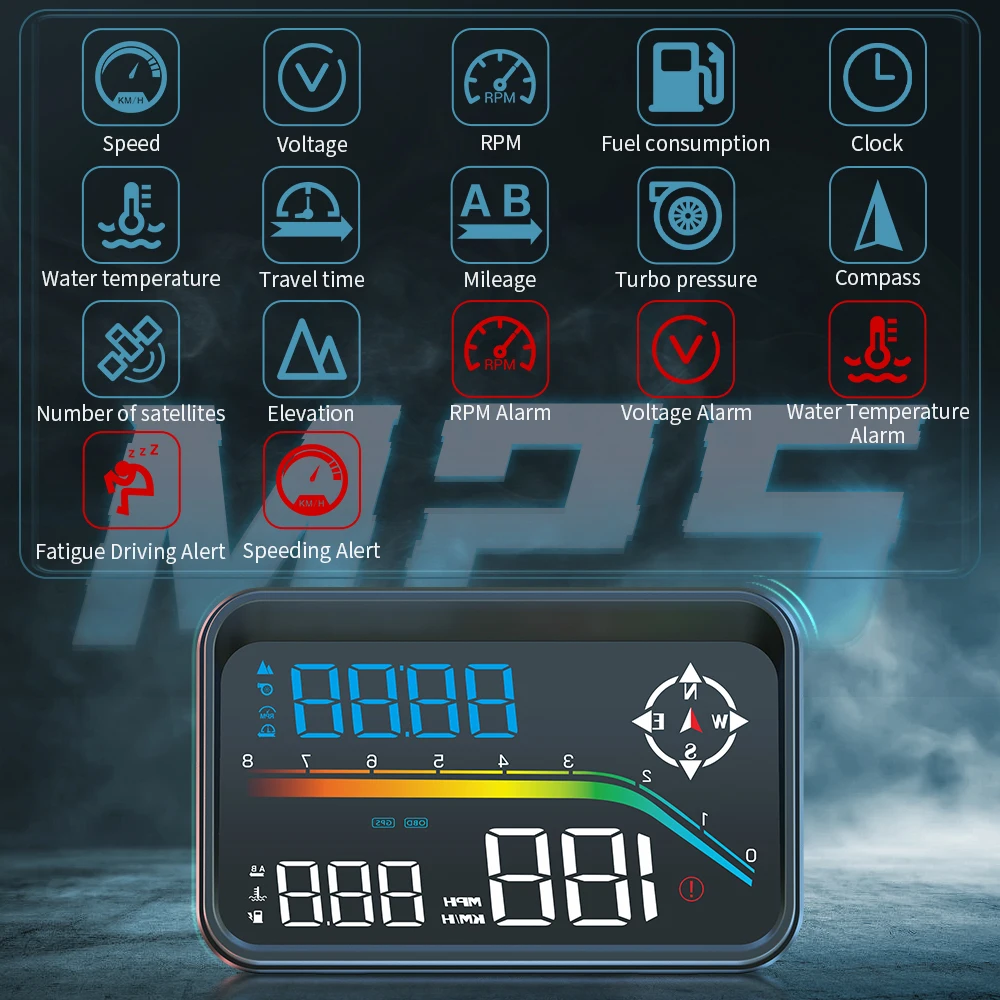 4.5inch Big Screen LED Projector HUD OBD2+GPS Plug and Play M25 Windshield with Clock & Fuel Consumption for Universal Car
4.5inch Big Screen LED Projector HUD OBD2+GPS Plug and Play M25 Windshield with Clock & Fuel Consumption for Universal Car