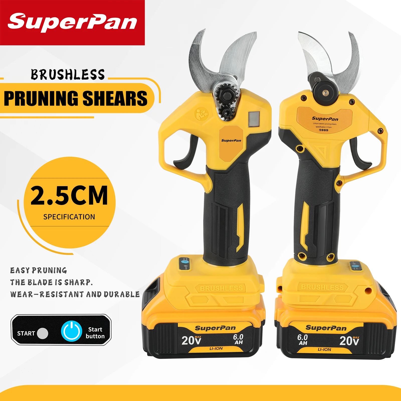 Аккумуляторные бесщеточные секаторы SuperPan 20V – 20 раз меньше усилий, режут до 2,5 см
Аккумуляторные бесщеточные секаторы SuperPan 20V – 20 раз меньше усилий, режут до 2,5 см