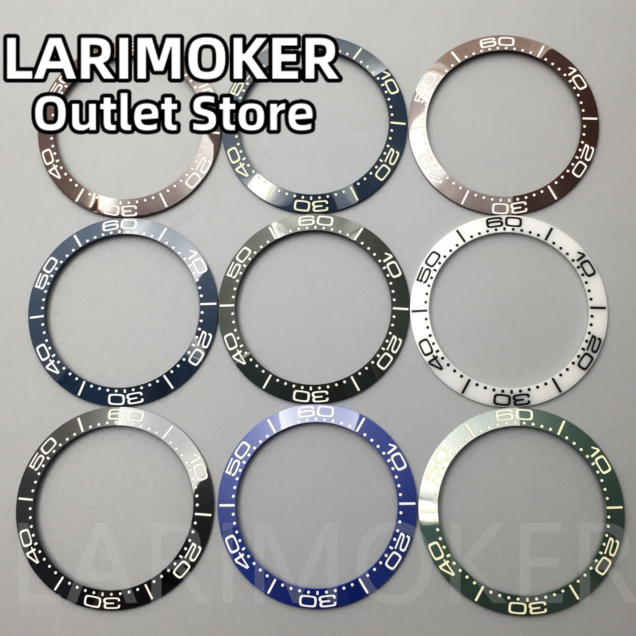 LARIMOKER 37.9mm*31.4mm Blue Brown White Green Black Ceramic Watch Bezel Insert Fit 40mm Men Watch Case
LARIMOKER 37.9mm*31.4mm Blue Brown White Green Black Ceramic Watch Bezel Insert Fit 40mm Men Watch Case