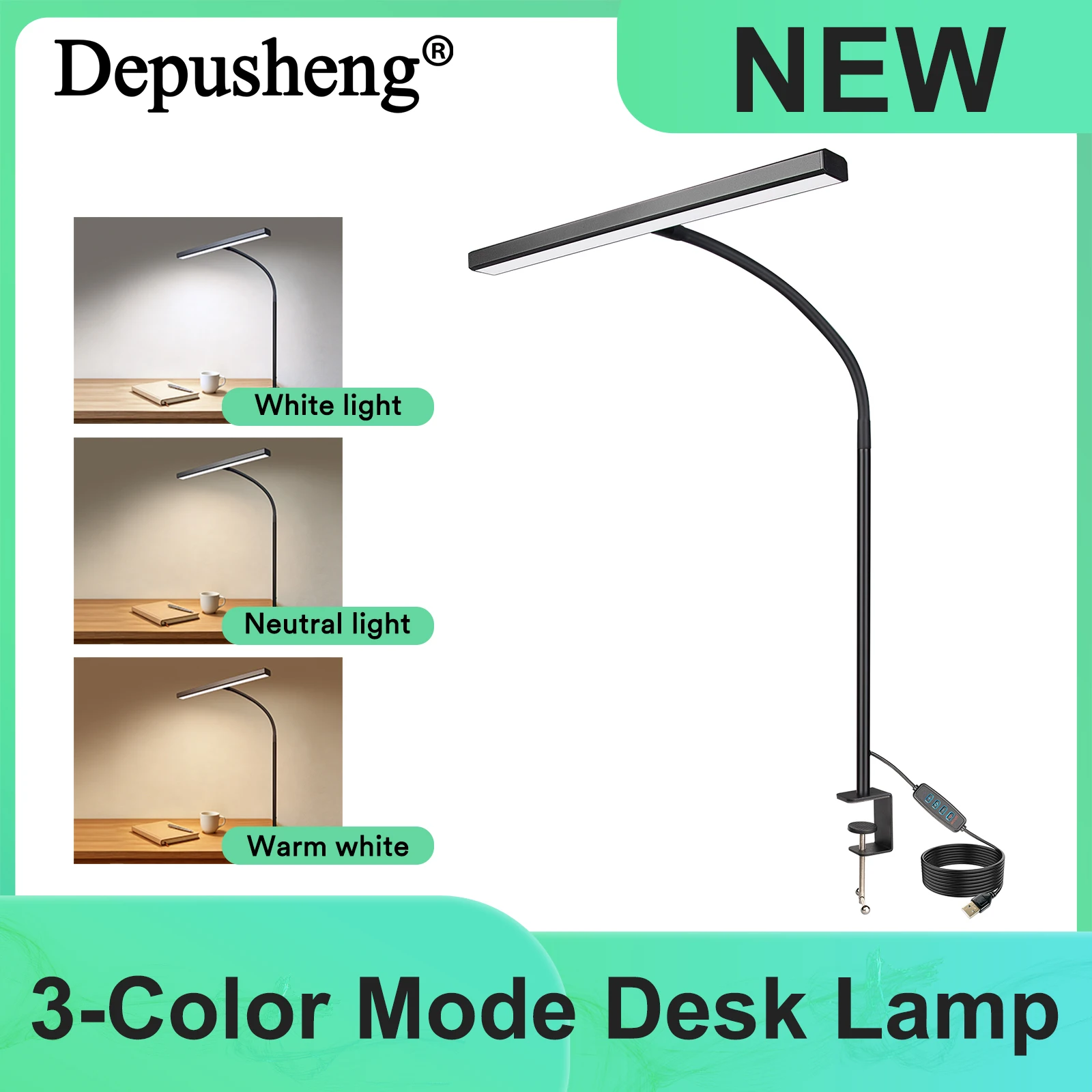 3-Mode Flicker-Free Clamp Desk Lamp – Eye-Protection LED Task Light for Reading, Workbench & Dormitory
3-Mode Flicker-Free Clamp Desk Lamp – Eye-Protection LED Task Light for Reading, Workbench & Dormitory