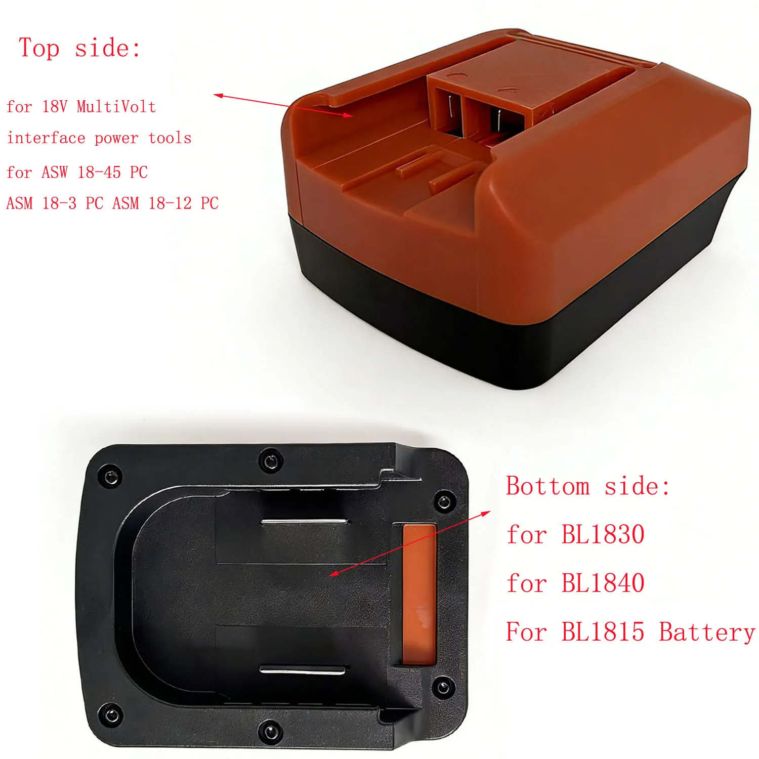 Адаптер-конвертер для аккумуляторов, пластиковый, для замены, для литиевых аккумуляторов BL1830 BL1840, для инструментов с интерфейсом MultiVolt 18В
Адаптер-конвертер для аккумуляторов, пластиковый, для замены, для литиевых аккумуляторов BL1830 BL1840, для инструментов с интерфейсом MultiVolt 18В