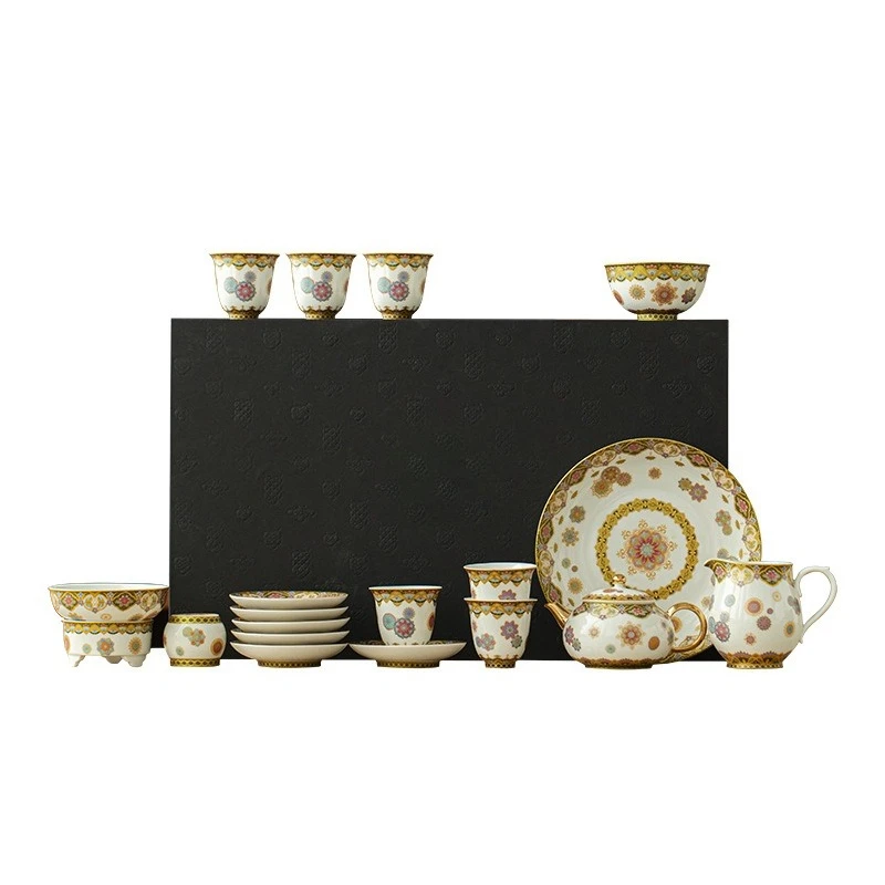 Tea set, high-end light luxury gift box, ceramic teacup, teapot, special utensils for making tea at home
Tea set, high-end light luxury gift box, ceramic teacup, teapot, special utensils for making tea at home