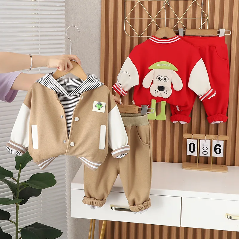 Boys Clothing Sets Spring Autumn 2024 Children Cotton Jackets T-shirts Pants 3pcs Casual Suit For Baby Tracksuits Kids Outfit
Boys Clothing Sets Spring Autumn 2024 Children Cotton Jackets T-shirts Pants 3pcs Casual Suit For Baby Tracksuits Kids Outfit