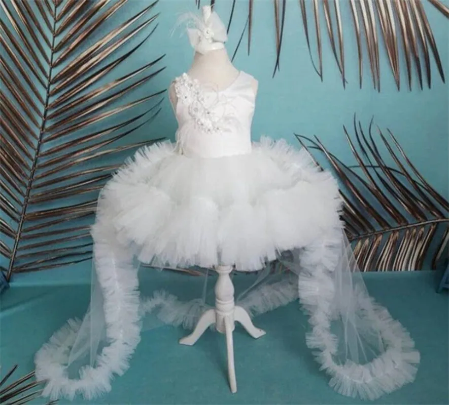 New Real White Tulle Ball Gown Princess Birthday Party Gown Wedding Flower Girl Dress Big Bow Handmade Dress Detachable Tail
New Real White Tulle Ball Gown Princess Birthday Party Gown Wedding Flower Girl Dress Big Bow Handmade Dress Detachable Tail