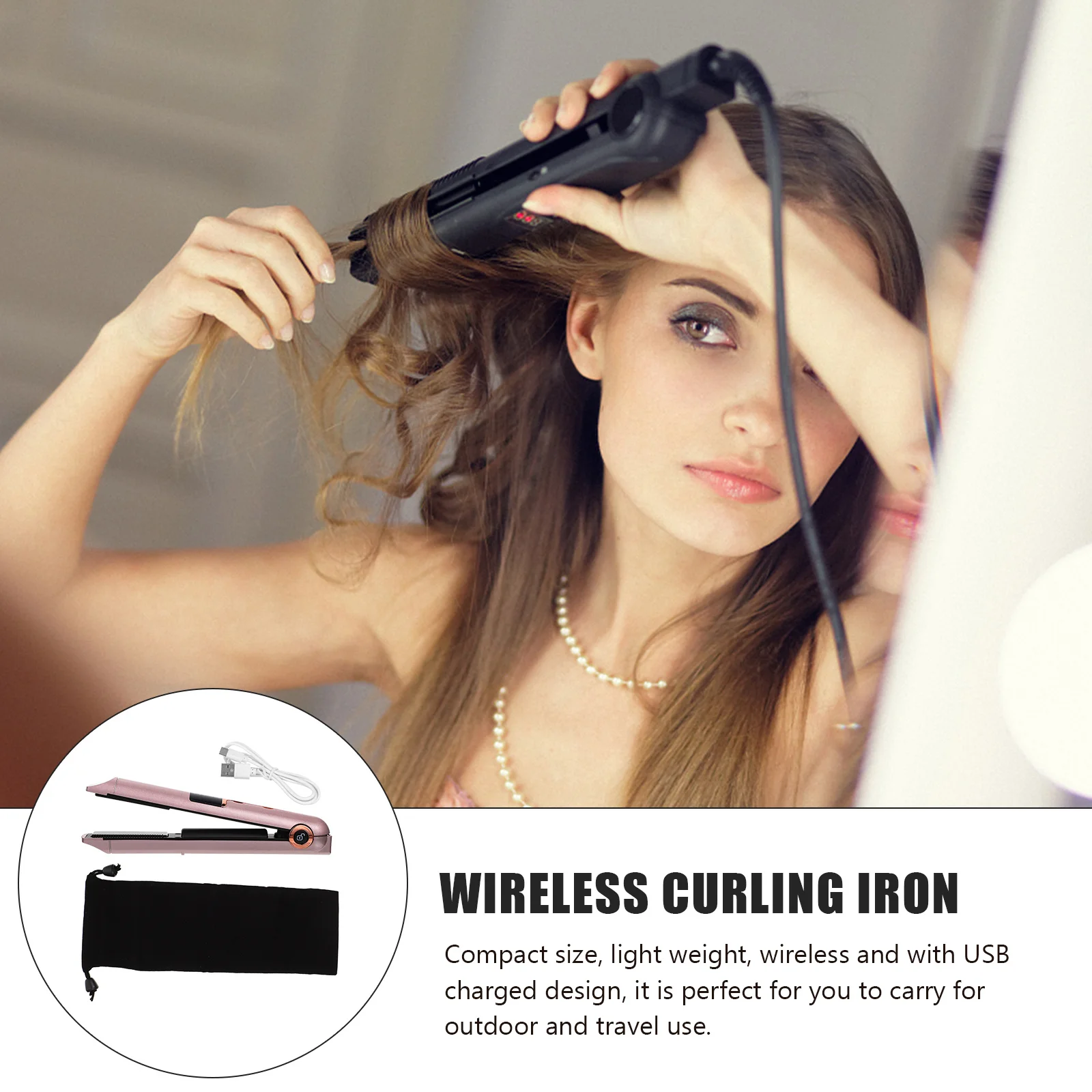 Hair Straightener Curler 2-in-1 Plastic Adjustable Temperature Ergonomic Grip Portable Curling Wand Hair Styling Device
Hair Straightener Curler 2-in-1 Plastic Adjustable Temperature Ergonomic Grip Portable Curling Wand Hair Styling Device