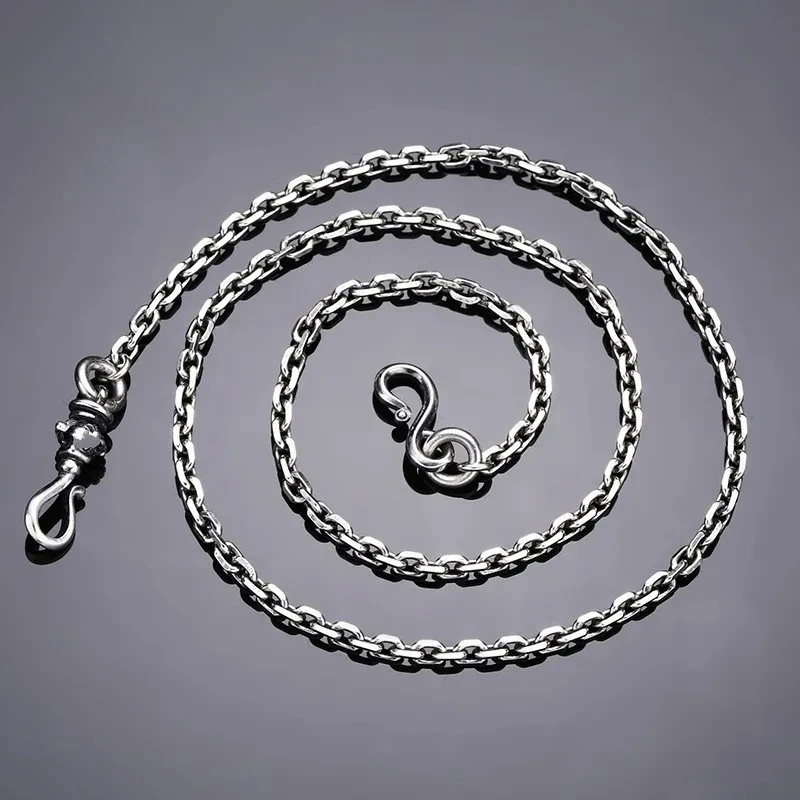 New S925 Sterling Silver 3MM Vintage Trendy Personalized Collarbone Chain Short Necklace For Men And Women
New S925 Sterling Silver 3MM Vintage Trendy Personalized Collarbone Chain Short Necklace For Men And Women