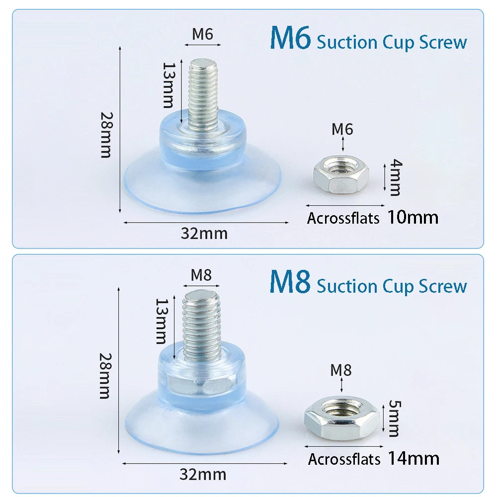 2-100Pcs Suction Cup Hooks with Screw Shank M6 M8 Clear Sucker Pads Strong Adhesive Holder for Car Glass Bathroom Wall Door
2-100Pcs Suction Cup Hooks with Screw Shank M6 M8 Clear Sucker Pads Strong Adhesive Holder for Car Glass Bathroom Wall Door