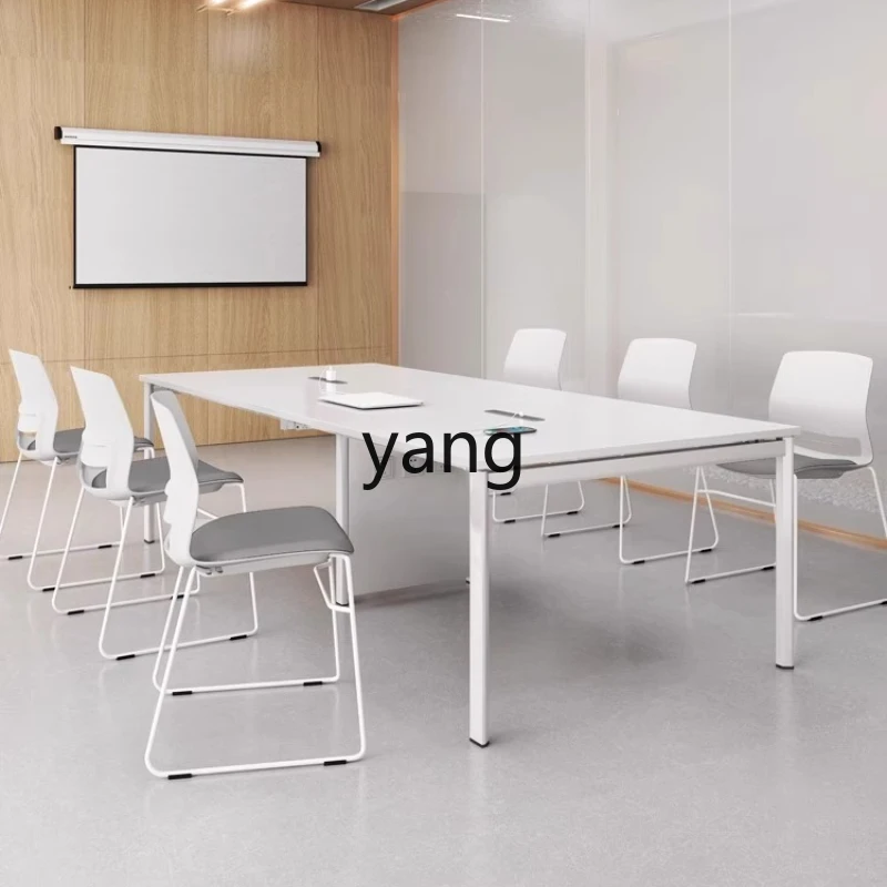 YHM long table white steel frame simple meeting room table and chair combination
YHM long table white steel frame simple meeting room table and chair combination