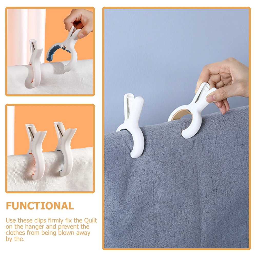 6 Pcs Quilt Fixing Clips Non slip Large Force Clothespins Balcony Drying Windproof Clothing Clamps Sturdy Hardware 
6 Pcs Quilt Fixing Clips Non slip Large Force Clothespins Balcony Drying Windproof Clothing Clamps Sturdy Hardware
