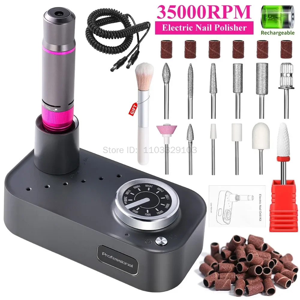 35000RPM Portable Nail Drill Electric Nail File for Acrylic Nails Professional Manicure Pedicure Drill Gift for Women Salon Use
35000RPM Portable Nail Drill Electric Nail File for Acrylic Nails Professional Manicure Pedicure Drill Gift for Women Salon Use