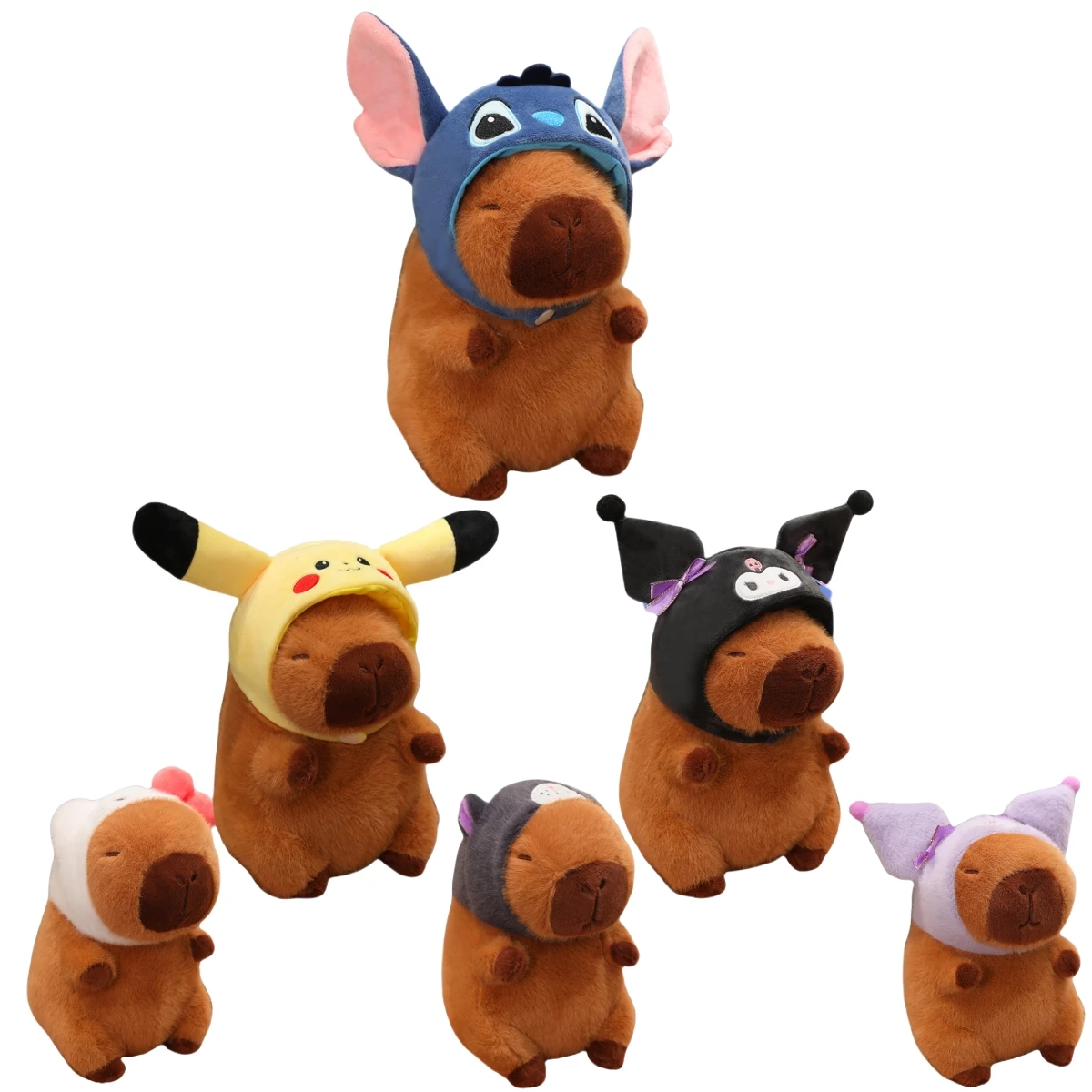 Headgear Capybara Plush Toys Pikachu Stitch Kuromi Plush Cartoon Animal Stuffed Doll Kawaii Room Decor Kids Birthday Xmas Gifts
Headgear Capybara Plush Toys Pikachu Stitch Kuromi Plush Cartoon Animal Stuffed Doll Kawaii Room Decor Kids Birthday Xmas Gifts