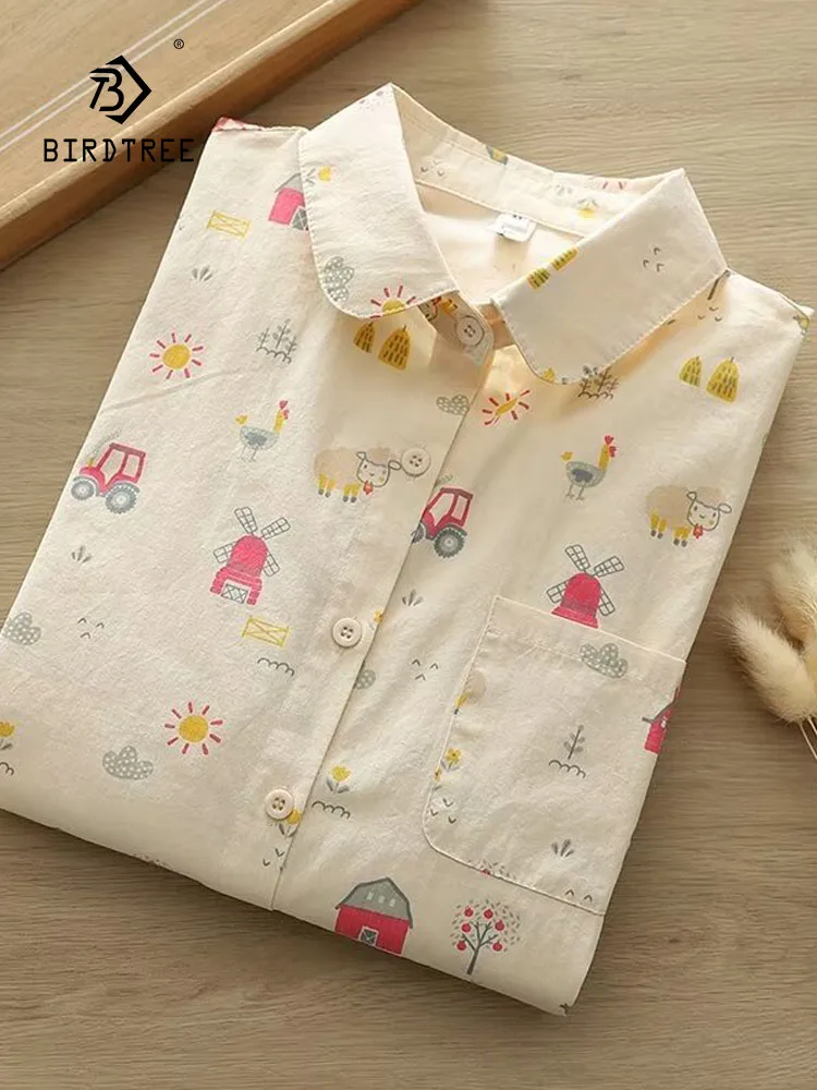 New 2025 Spring Cotton Long Sleeve Shirt, Women Turn-down Collar Cute Print, Mori Girl Sweet Casual Chic Loose Blouse T53745CC
New 2025 Spring Cotton Long Sleeve Shirt, Women Turn-down Collar Cute Print, Mori Girl Sweet Casual Chic Loose Blouse T53745CC