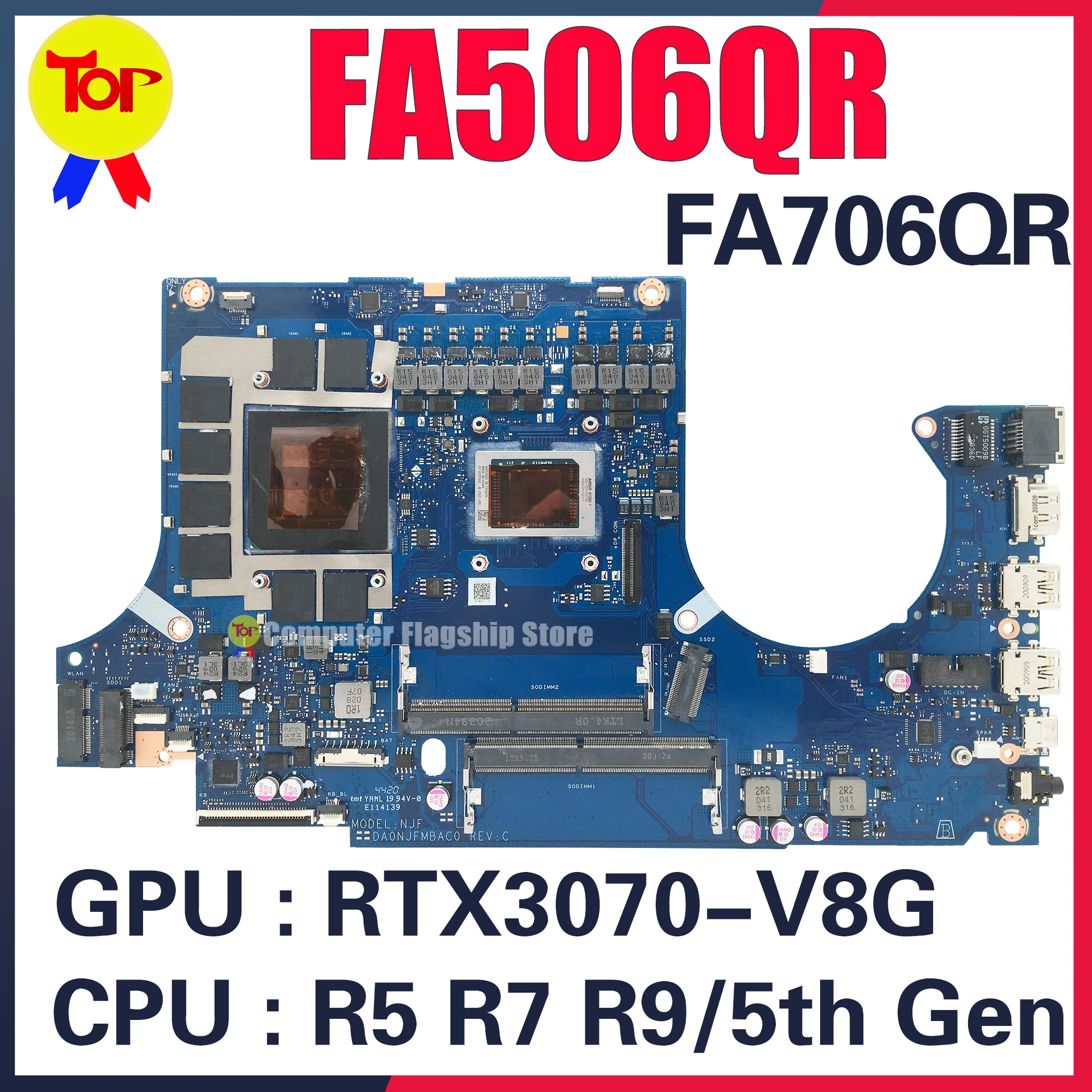 FA506Q Laptop Motherboard For ASUS TUF Gaming A15 A17 FA506QR FA706Q FA506QM FA706QR Mainboard R5 R7 R9 RTX3070-8G 100% Working
FA506Q Laptop Motherboard For ASUS TUF Gaming A15 A17 FA506QR FA706Q FA506QM FA706QR Mainboard R5 R7 R9 RTX3070-8G 100% Working