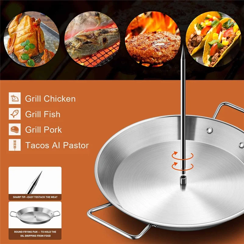 Skewer For Grill, Vertical Skewer, Brazilian Vertical Spit Stand As Shown With 3 Removable Spikes(8/10/12Inch),A
Skewer For Grill, Vertical Skewer, Brazilian Vertical Spit Stand As Shown With 3 Removable Spikes(8/10/12Inch),A