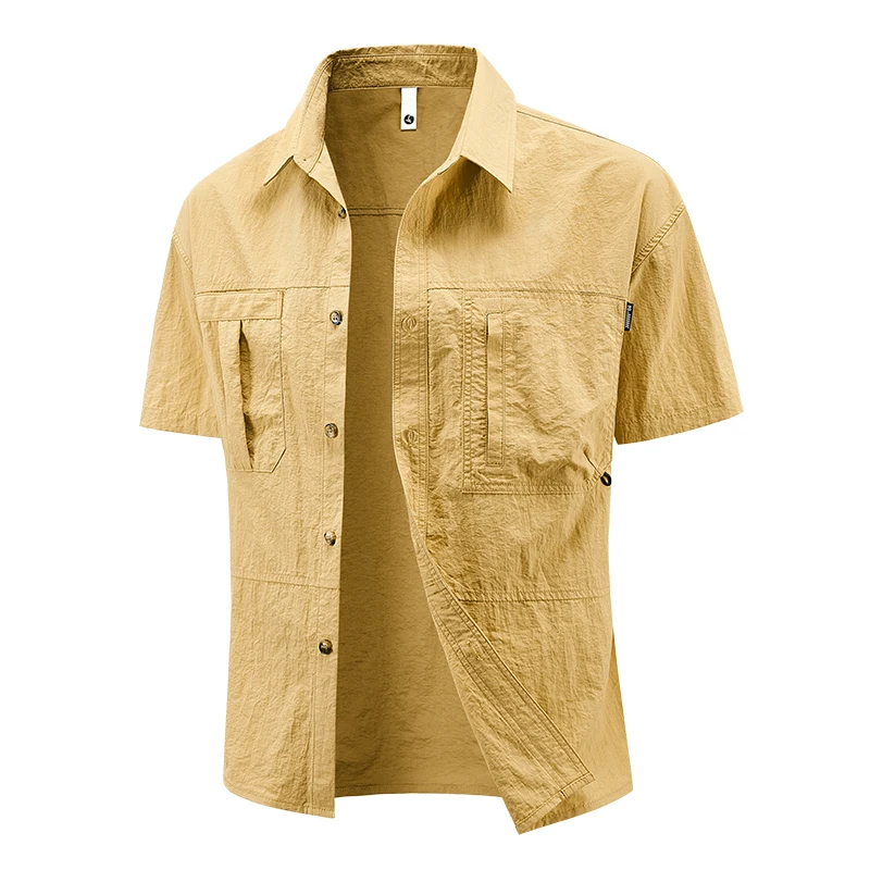 Summer Short Sleeve Shirt Men's Climbing Work Clothes Pocket Brand Shirt 100 Nylon Refreshing Breathable Sweat Absorbing Shirt
Summer Short Sleeve Shirt Men's Climbing Work Clothes Pocket Brand Shirt 100 Nylon Refreshing Breathable Sweat Absorbing Shirt