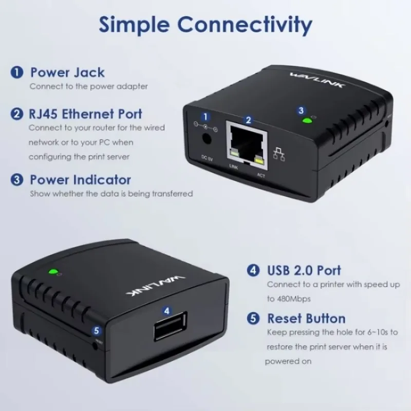 2025 hot sale Flash Sale WAVLINK NU72P11 100Mbps Network Print Server USB 2.0 Network Printer Power Adapter Printer Accessories
2025 hot sale Flash Sale WAVLINK NU72P11 100Mbps Network Print Server USB 2.0 Network Printer Power Adapter Printer Accessories