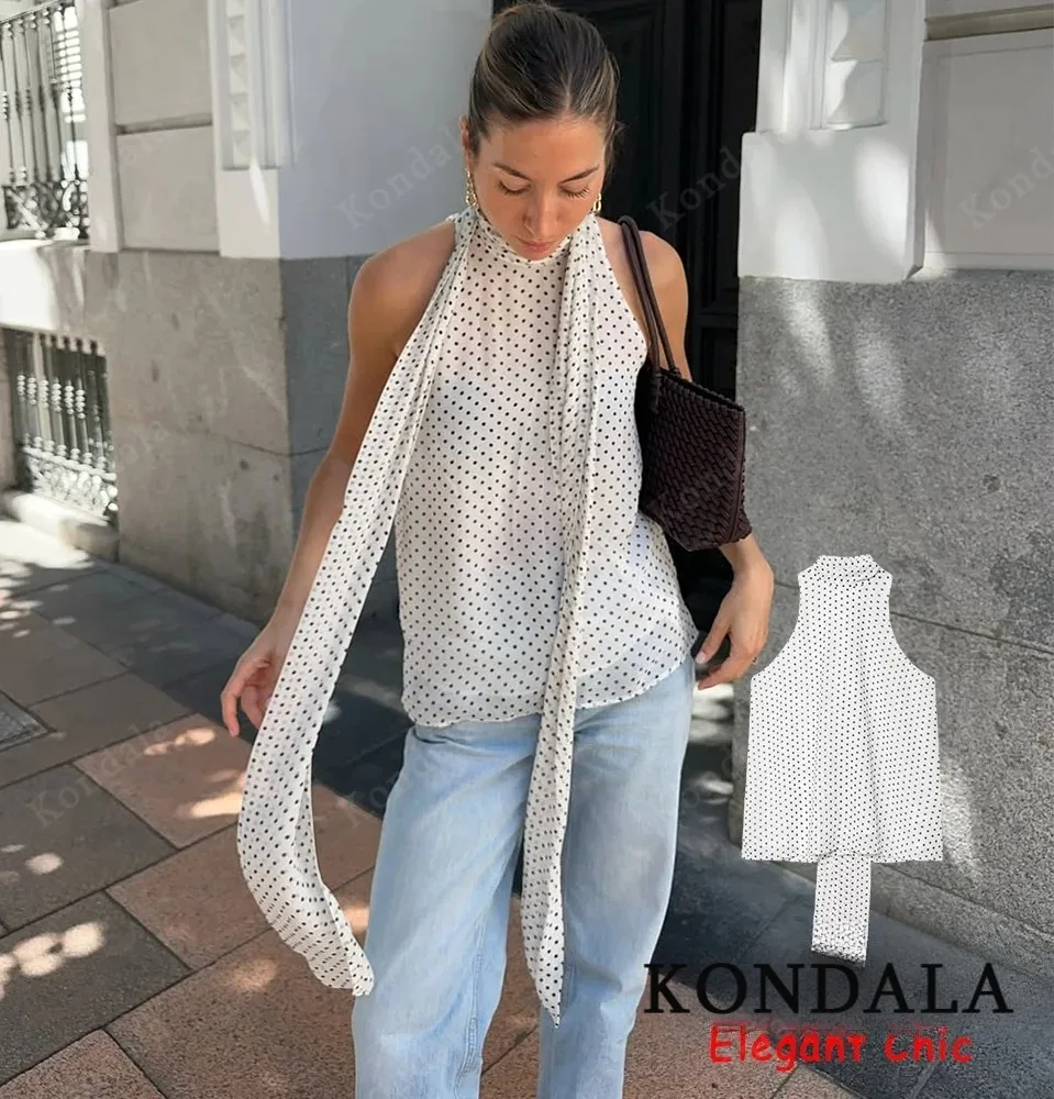 Элегантный топ с лямкой на шее в горошек, женский длинный топ без рукавов сзади на шнуровке, лето 2021, модный топ Mujer для уличных праздников
Элегантный топ с лямкой на шее в горошек, женский длинный топ без рукавов сзади на шнуровке, лето 2021, модный топ Mujer для уличных праздников