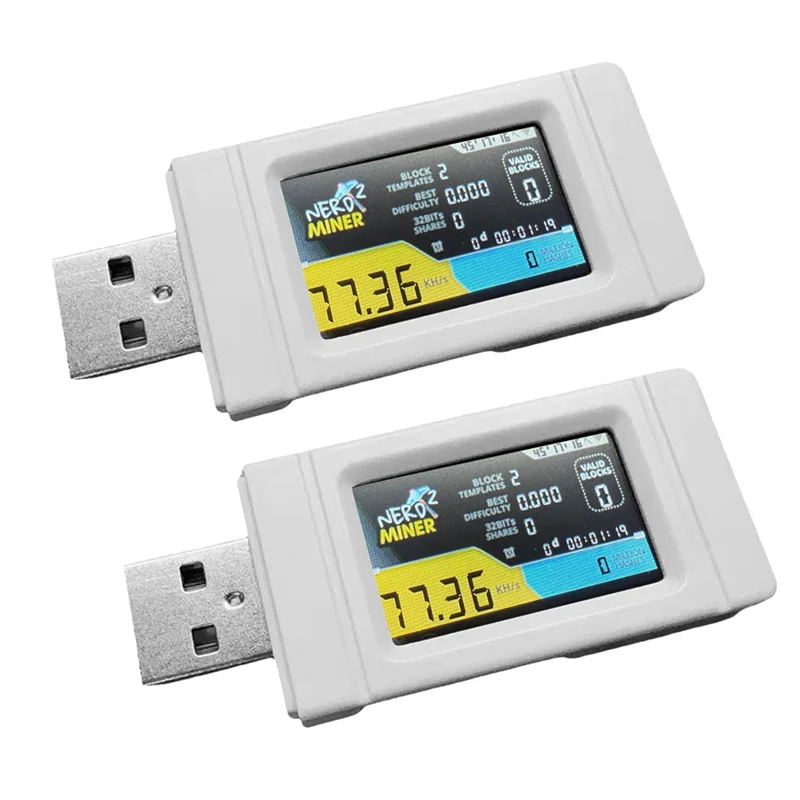 E-Easy To Use-2PCS Nerdminer USB Miner 77KH/S BTC Solo Lottery Mining Miner с цветным экраном Mini Bitcoin BTC Miner Nerd Miner
E-Easy To Use-2PCS Nerdminer USB Miner 77KH/S BTC Solo Lottery Mining Miner с цветным экраном Mini Bitcoin BTC Miner Nerd Miner