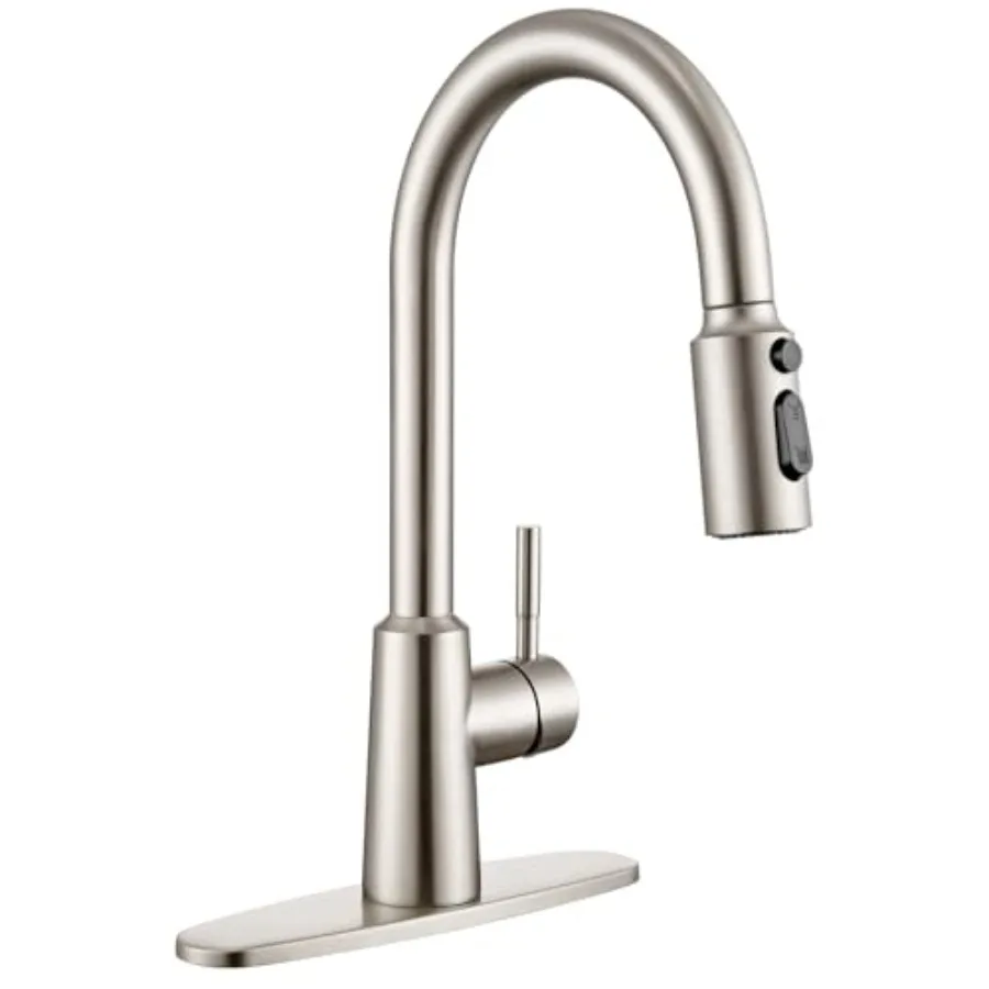 Kitchen Faucet with Pull Down Sprayer, High Arc Single Handle Stainless Steel 1 or 3 Hole Faucet for Kitchen Sink, Farmhouse, R
Kitchen Faucet with Pull Down Sprayer, High Arc Single Handle Stainless Steel 1 or 3 Hole Faucet for Kitchen Sink, Farmhouse, R