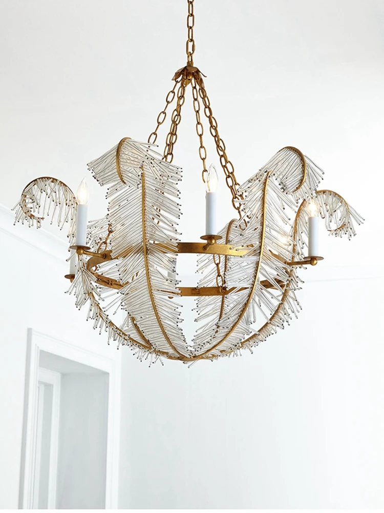 Aibei all copper fairy feather illusion chandelier designer's European and French style light luxury modern bedroom light, dinin
Aibei all copper fairy feather illusion chandelier designer's European and French style light luxury modern bedroom light, dinin