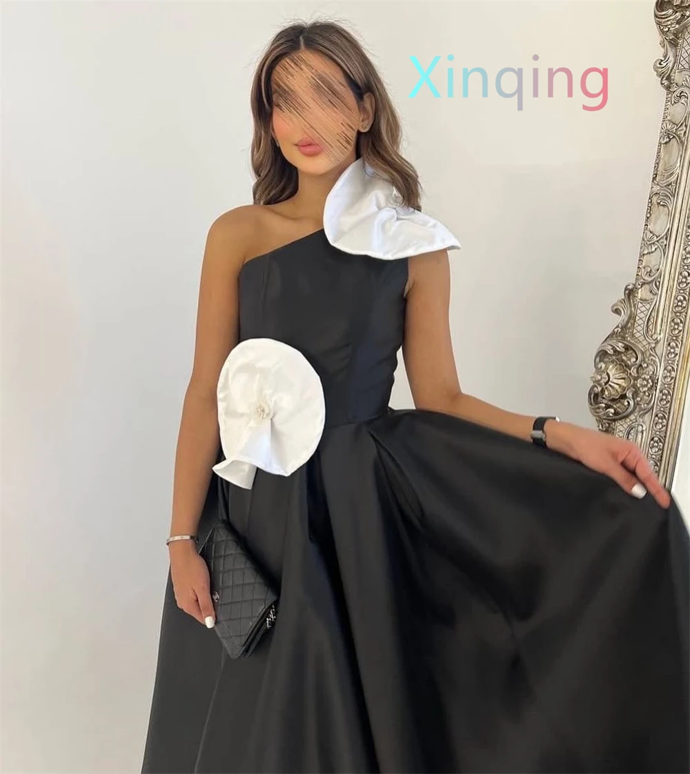 Customized Elegant Black Satin Evening Dress Temperament One Shoulder Sleeveless Prom Dress Modern Floor Length Celebr
Customized Elegant Black Satin Evening Dress Temperament One Shoulder Sleeveless Prom Dress Modern Floor Length Celebr