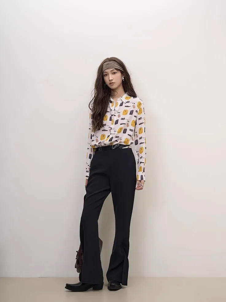 Широкие брюки LANVIVIER из шелка с принтом, деконструктивным пэчворком, вырезом на талии и плиссировкой, женская осенняя коллекция
Широкие брюки LANVIVIER из шелка с принтом, деконструктивным пэчворком, вырезом на талии и плиссировкой, женская осенняя коллекция