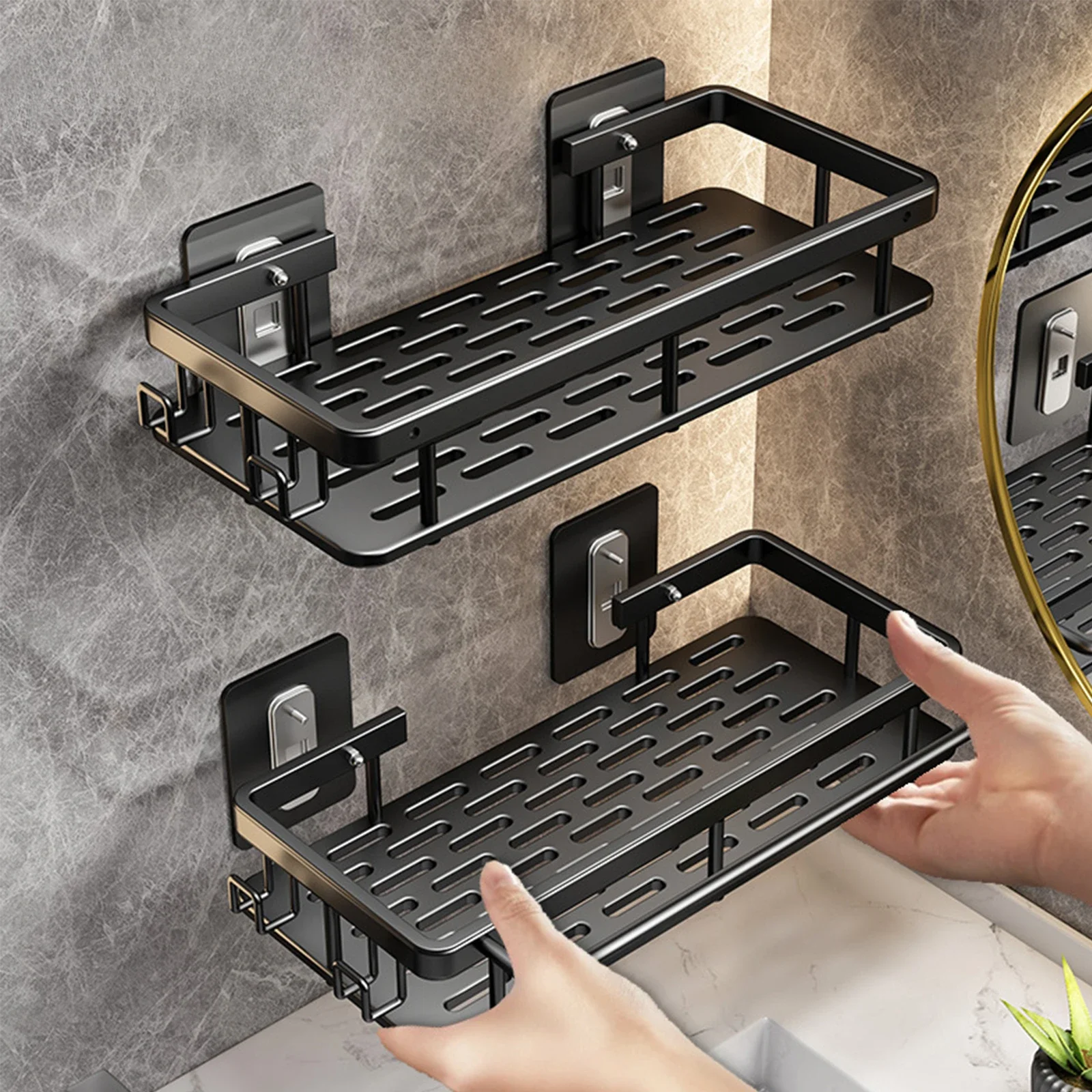 Bathroom Shelf No Drill Wall Mounted Shampoo Bottle Shower Corner Rack Toilet Storage Rack Aluminum Bathroom Kitchen Accessories
Bathroom Shelf No Drill Wall Mounted Shampoo Bottle Shower Corner Rack Toilet Storage Rack Aluminum Bathroom Kitchen Accessories
