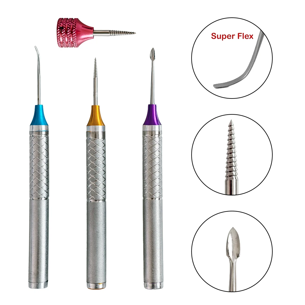 4 Pcs/set Stainless Steel Flexible Dental Periotome Extraction Kit for Broken Root and Apical Fragments Removal
4 Pcs/set Stainless Steel Flexible Dental Periotome Extraction Kit for Broken Root and Apical Fragments Removal