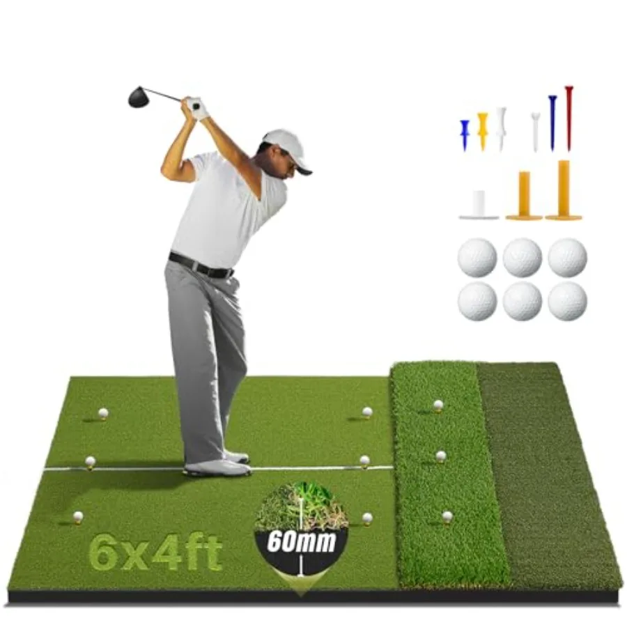 Golf Mat with Tri Turf Extra Large 6 x 4ft Golf Hitting Mat with 20mm EVA Base and 40mm Golf Turf Golf Mats Practice Indoor and
Golf Mat with Tri Turf Extra Large 6 x 4ft Golf Hitting Mat with 20mm EVA Base and 40mm Golf Turf Golf Mats Practice Indoor and