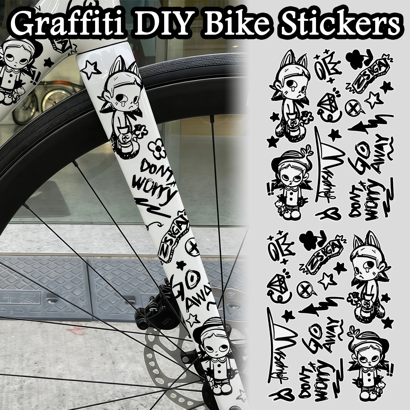 Motorcycle sticker Transparent graffiti decorative bicycle sticker, cycling bicycle frame tube, mountain bike, road bike
Motorcycle sticker Transparent graffiti decorative bicycle sticker, cycling bicycle frame tube, mountain bike, road bike