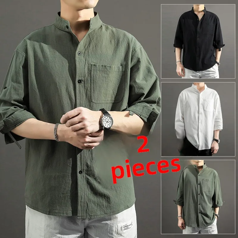 Pure Cotton ort Sve irt Men's Long Sve Summer T-irt Casual Loose Fit Large Size Stand Collar Trendy Menswear
Pure Cotton ort Sve irt Men's Long Sve Summer T-irt Casual Loose Fit Large Size Stand Collar Trendy Menswear