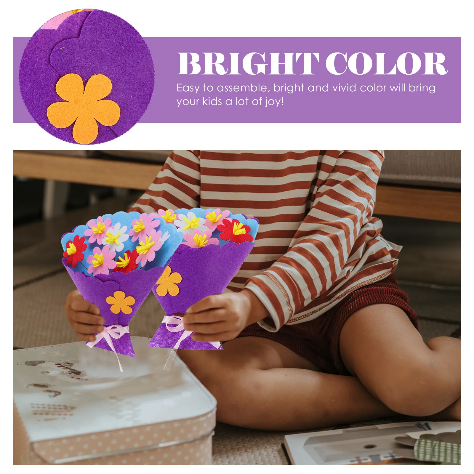 Набор для творчества: 3 шт. DIY-комплектов для создания букетов для детей, набор для рукоделия из нетканого материала, развивающая игра, яркие цвета, фиолетовый
Набор для творчества: 3 шт. DIY-комплектов для создания букетов для детей, набор для рукоделия из нетканого материала, развивающая игра, яркие цвета, фиолетовый