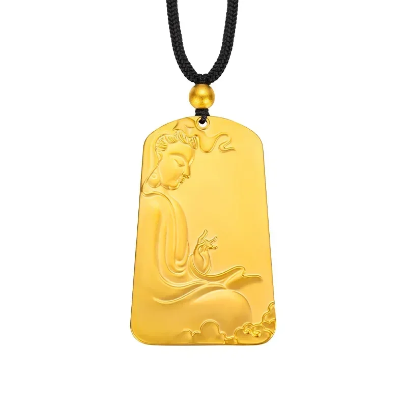 Ethnic Style 9999 24K Real Gold Guanyin Pendant Men's Retro Good Luck Pendants Gold Auspicious Cloud Pendant with Rope for Men
Ethnic Style 9999 24K Real Gold Guanyin Pendant Men's Retro Good Luck Pendants Gold Auspicious Cloud Pendant with Rope for Men